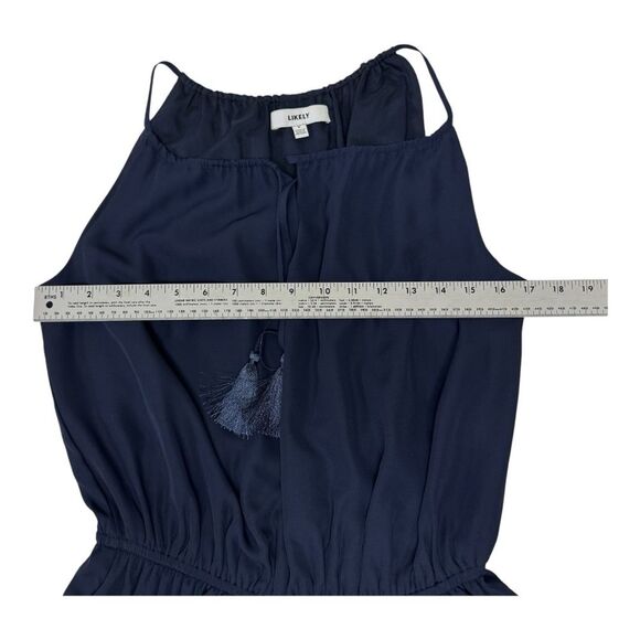 Likely Navy Halter Wedding Guest Blouson Dress Size 0 - Picture 6 of 8